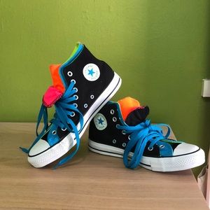 Converse multi-tongue hi-tops